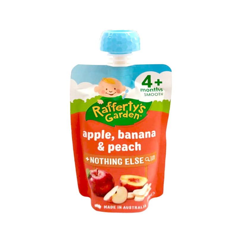 Raffertys Garden Apple, Banana and Peach Baby Pouch Puree (4 months above) 120g