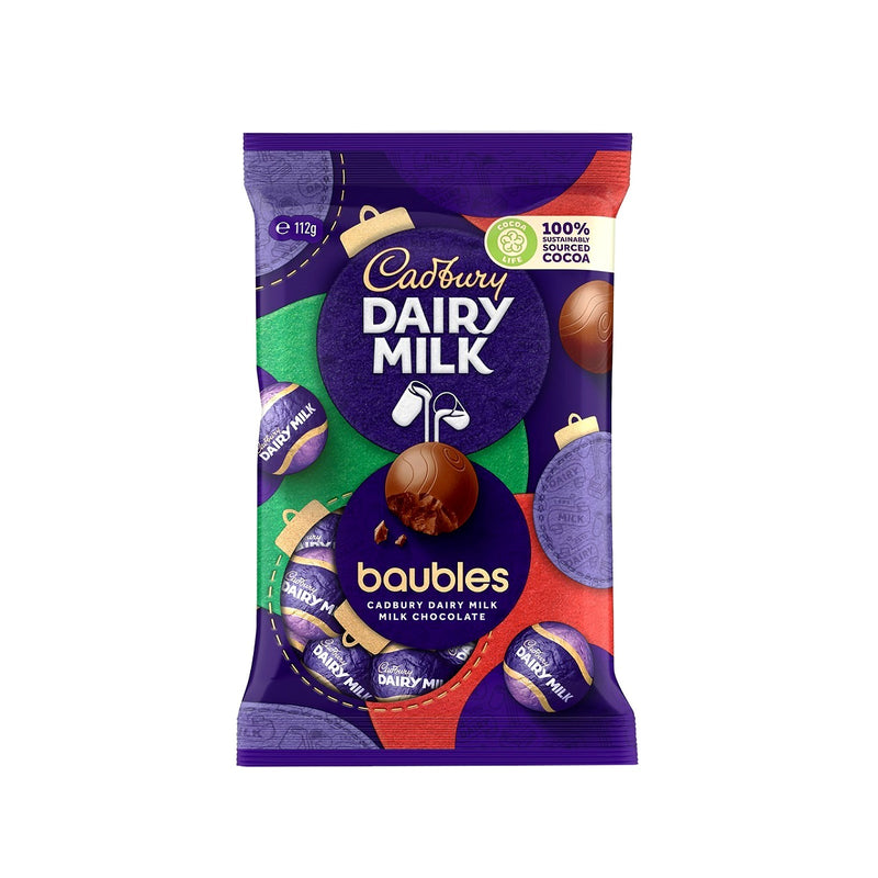 Cadbury Dairy Milk Chocolate Christmas Baubles 112g