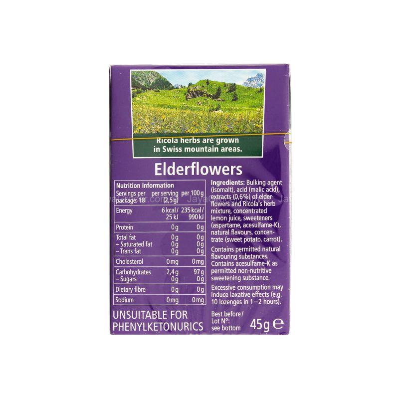 Ricola Elderflowers Swiss Herb Lozenges Sugar Free Candy 50g