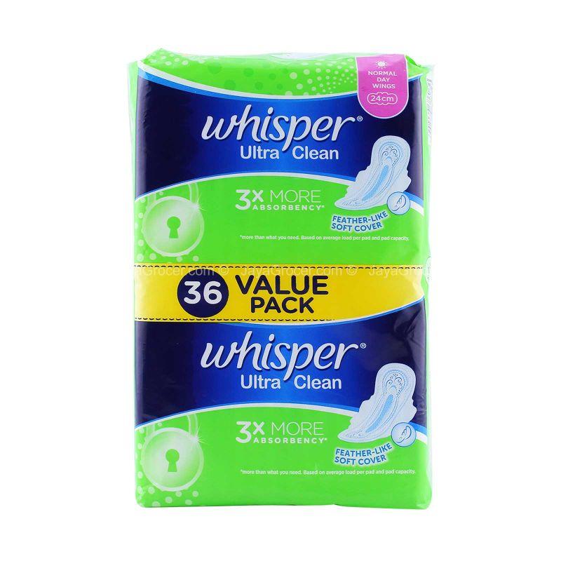 Whisper Ultra Clean Regular Flow Wing Pad 24cm x 36pcs