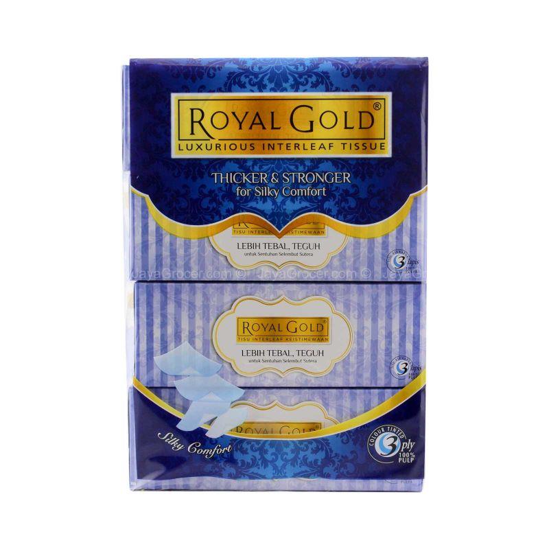 Royal Gold Luxurious Interleaf Facial Tissue 80pulls x 4boxes