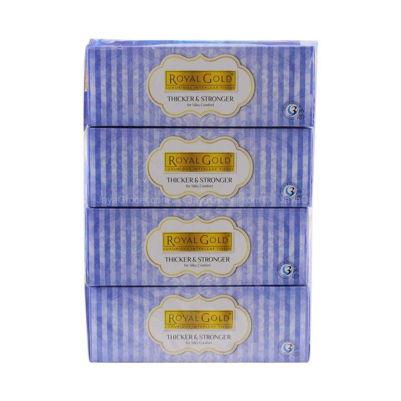 Royal Gold Luxurious Interleaf Facial Tissue 80pulls x 4boxes