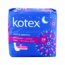 Kotex Soft & Smooth Overnight Non Wing Pad 28cm x 8