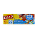 Glad Freezer Quart Zipper Bags 17.7cm x 19.6cm 20bags