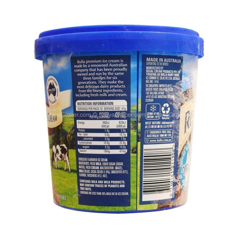 Bulla Real Dairy Chocolate Ice Cream 1L
