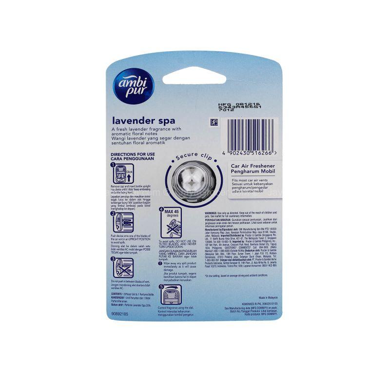 Ambi Pur Lavender Spa Car Freshener Premium Clip 7.5ml