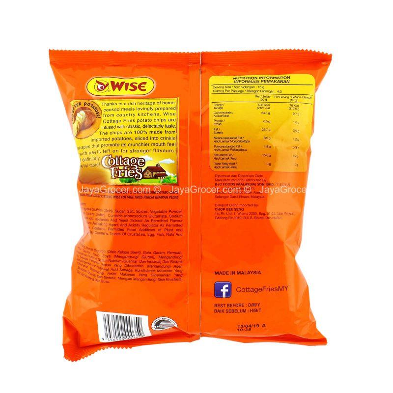 Wise Cottage Fries Hot and Spicy Potato Chips 65g