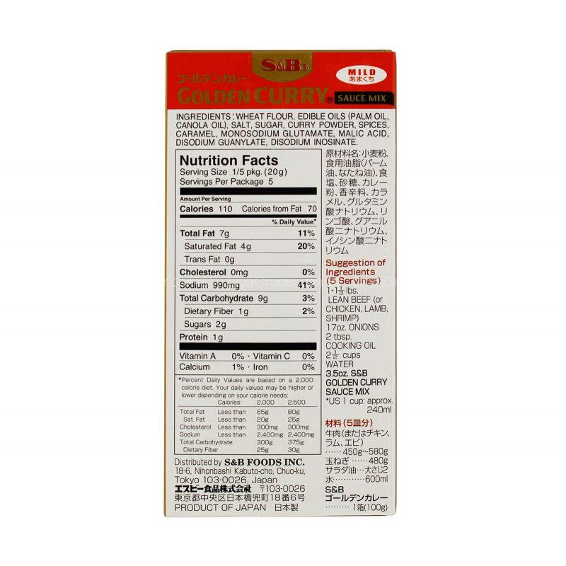 SB Golden Curry Mild Sauce Mix 100g