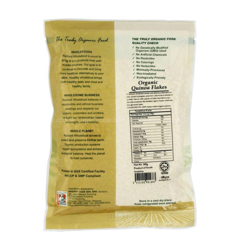 Radiant Whole Food Organic Quinoa Flakes 300g