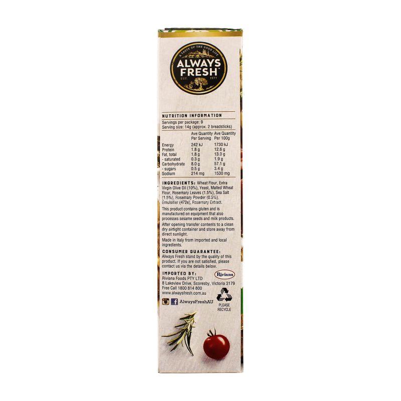 Always Fresh Grissini Rosemary & Sea Salt Italian Bread Sticks 125g