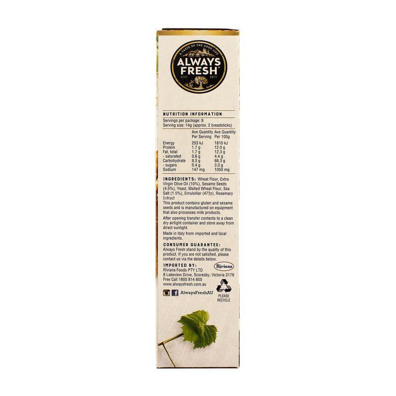 Always Fresh Grissini Sesame & Sea Salt Italian Bread Sticks 125g