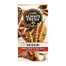 Always Fresh Grissini Three Seed & Sea Salt Italian Bread Sticks 125g