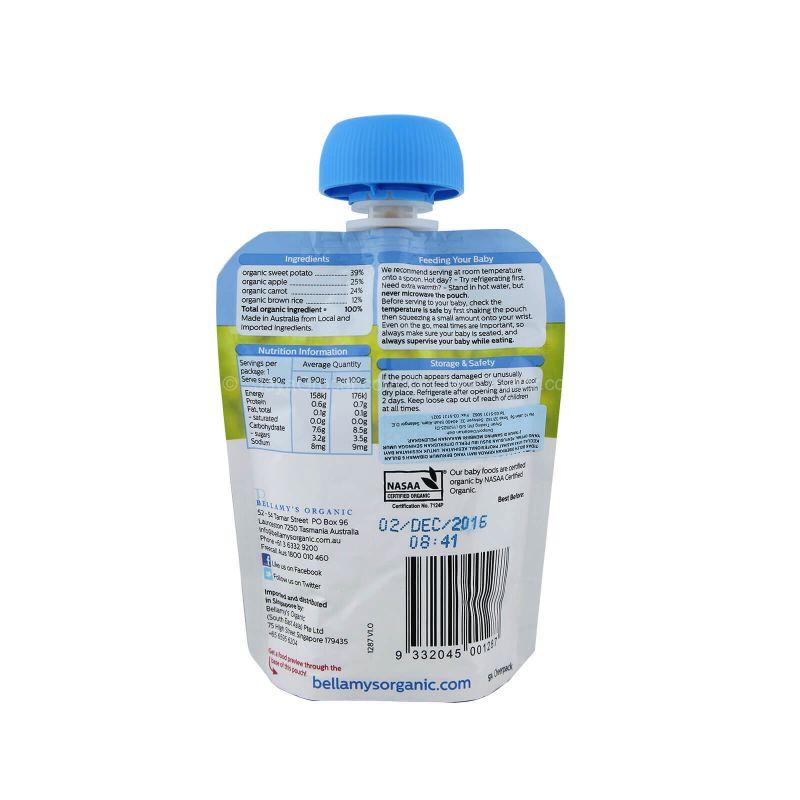 Bellamy’s Organic Sweet Potato, Carrot and Apple Baby Food Pouch 90g
