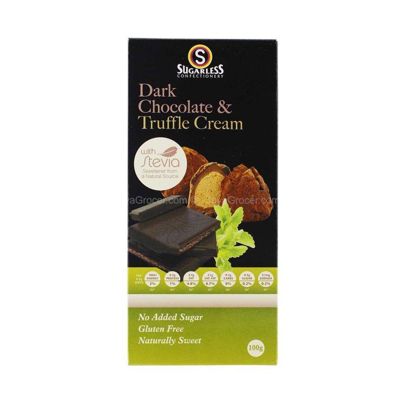 Sugarless Confectionery Dark Chocolate & Truffle Cream 100g
