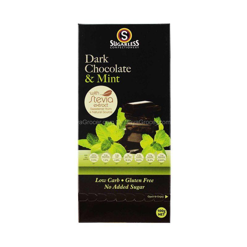 Sugarless Confectionery Dark Chocolate & Mint 100g