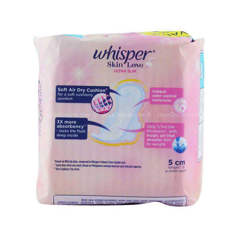 Whisper Skin Love Day & Night Ultra Slim Wing Pad 28cm x 16pcs