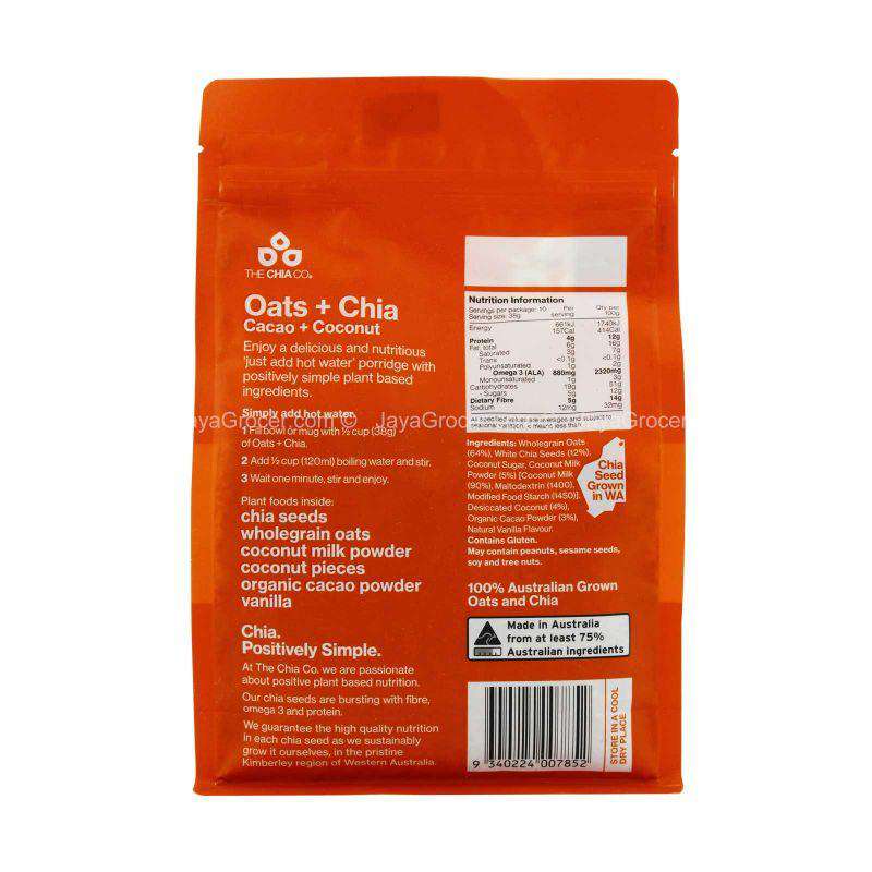 The Chia Co Oats + Chia Cacao Coconut Instant Porridge 400g