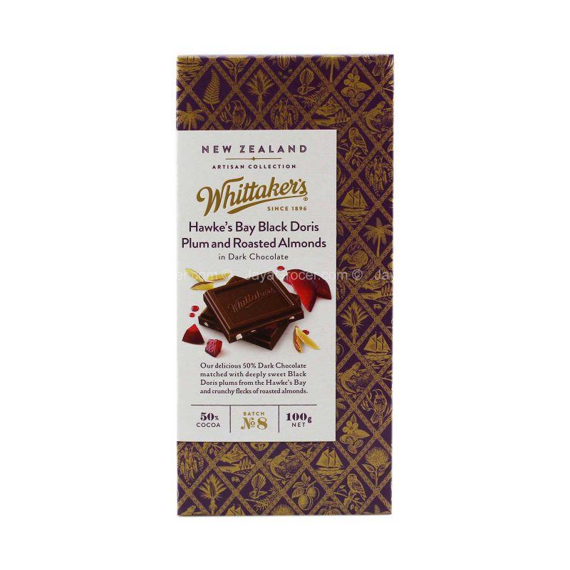 Whittaker’s Hawke’s Bay Black Doris Plum & Roasted Almonds in Dark Chocolate 100g