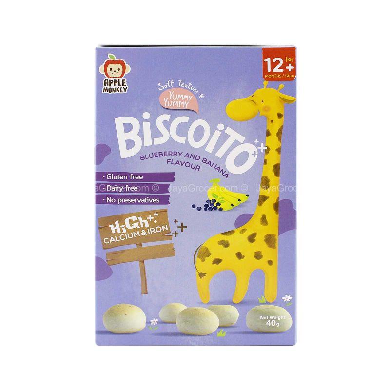Apple Monkey Biscoito Blueberry & Banana Flavour 40g