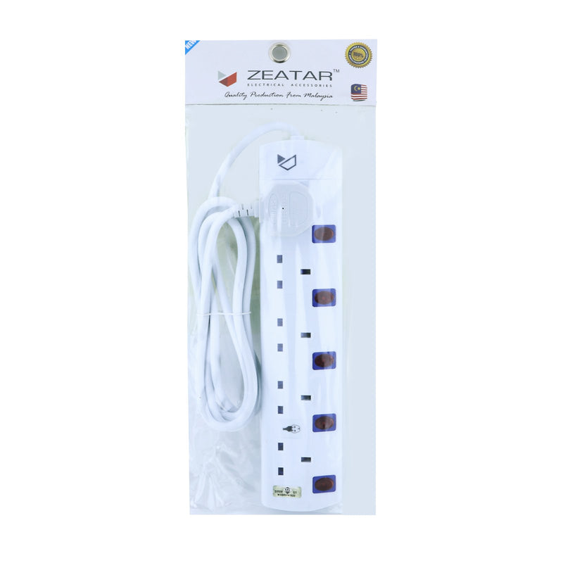 Zeatar 2M 4 Gang Individually Switched Extension Lead 1unit