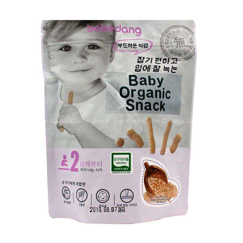 Bebedang Organic Brown Rice Stick with Brown Rice Bud Baby Snack 30g