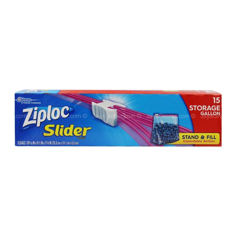 Sc Johnson Ziploc Slider Bags Gallon 26.8cm x 24.1cm x 6.6cm 15pcs