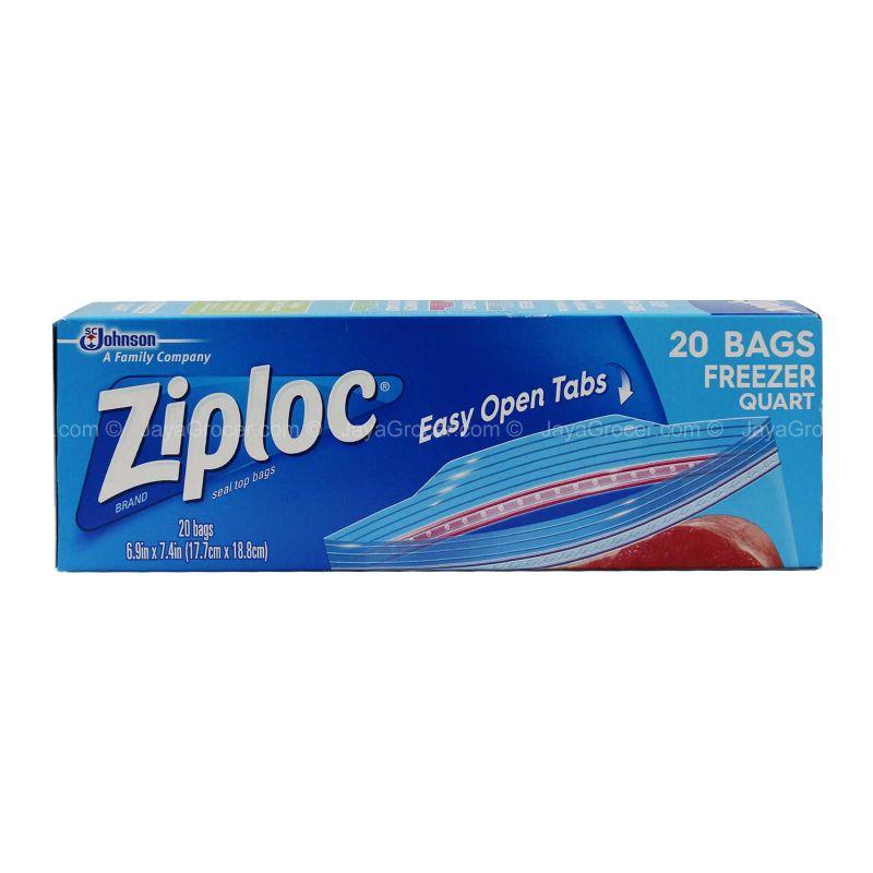 Sc Johnson Ziploc Seal Freezer Bags Quart 17.7cm x 18.8cm 20pcs