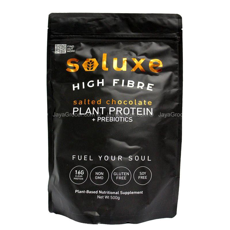 Soluxe High FIbre Salted Chocolate Plant Protein 500g