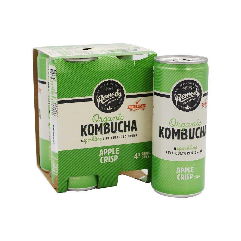 Remedy Kombucha Apple Crisp Sparkling Drink 250ml x 4