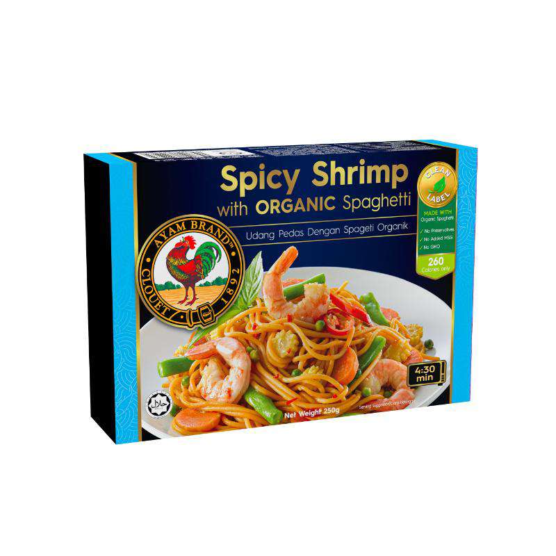 Ayam Brand Spicy Shrimp with Organic Spaghetti Frozen Meal 250g